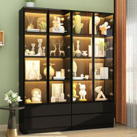 Morinome Glass Door Display Case With Adjustable LED Lights