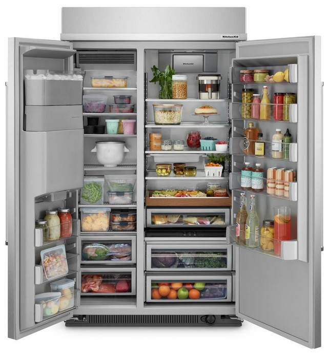 Kitchenaid KBSD708MSS 48 Built-In Counter Depth Side-by-Side Refrigerator Stainless Steel Color in Refrigerators in Markham / York Region - Image 3