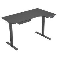Mount-it Mount-it! L-shaped Desk, Height Adjustment From 28.3" To 47.2",3 Memory Settings, Solid Steel Frame