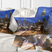 East Urban Home Atlanta Skyline Twilight Hour Cityscape Pillow