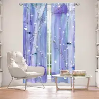 East Urban Home Lined Window Curtains 2-Panel Set For Window From East Urban Home By Dawn Derman - Midnight Snow In The