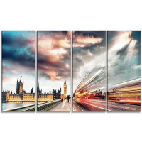 Made in Canada - Design Art 'Night Scene of London City' Photographic Print on Metal