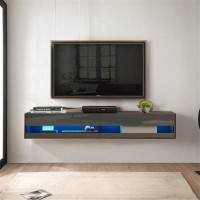 Ivy Bronx Alaziah Wall Mounted Floating Tv Stand,80" TV Stand with 20 Colour LEDs up to 80" TV,