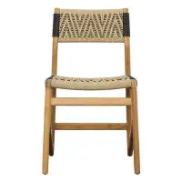 Orren Ellis Kayci Teak Upholstered Dining Chair