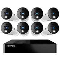 Night Owl Wired 12-CH 1TB DVR Security System with 8 Bullet 1080p Full HD Cameras - Black/White