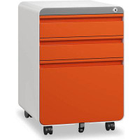 Dripex Dripex 3 Drawer File Cabinet, Metal Filing Cabinets With Lock Wheels & Hanging Rail For A4/Legal/Letter File, Ant