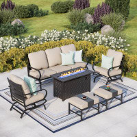 Alphamarts Fire Pit Set Seating Group with Cushions