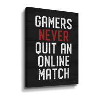 Trinx Gamers Never Quit Gallery Wrapped Canvas