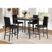 Wildon Home® Dining Set With 1 Table And 4 Chairs Made Of Metal, Black