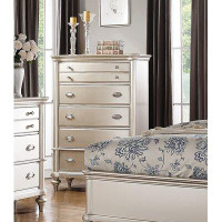 Rosdorf Park Wood Chest With 5 Drawers In Antique Silver