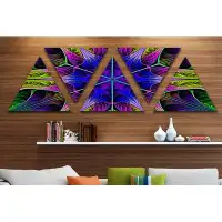 Made in Canada - East Urban Home 'Star Shaped Blue Stained Glass' Graphic Art Print Multi-Piece Image on Wrapped Canvas