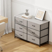 17 Stories Fabric Dresser With 6 Deep Drawers For Bedroom, Living Room
