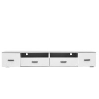 Latitude Run® White TV Stand For Living Room,  Modern Entertainment Centre Stand For TV Up To 90 Inch, Large Led TV Stan