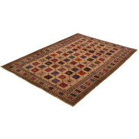 Isabelline One-of-a-Kind Hand-Knotted New Age 6'11" X 10'1" Wool Area Rug in Tan
