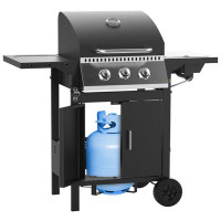 R.W.FLAME R.W.FLAME 3 - Burner Freestanding Liquid Propane Gas Grill with Side Burner and Cabinet