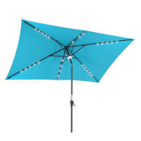 Arlmont & Co. Rykker 118'' x 89.5'' Rectangular Lighted Market Umbrella