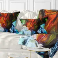 The Twillery Co. Corwin Abstract Stained Glass Design Lumbar Pillow