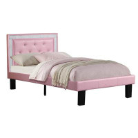 House of Hampton Silky And Sheeny Wooden Full Bed PU Tufted Head Board