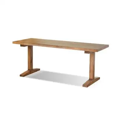 Fit and Touch 70.87" Burlywood Rectangular Solid Wood Dining Table