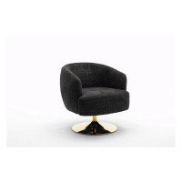 Mercer41 Accent Swivel Chair With Gold Metal Round Base