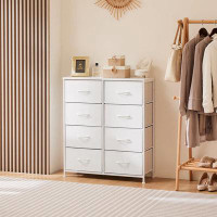 Rebrilliant Fabric storage tower with 8 drawers, steel frame chest of drawers
