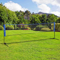 14FT BADMINTON NET, HEIGHT ADJUSTABLE OUTDOOR SPORTS NET WITH CARRY BAG, FOR TENNIS, PICKLEBALL AND VOLLEYBALL