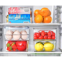 Prep & Savour Refrigerator Organizer Bins-8 Pack Fridge Organizers And Storage Clear With Lids Stackable Storage Bins Pl