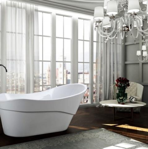 Bari 66.1 inch Freestanding Deep Soaking Seamless Joint Bathtub in Glossy White w R/L Drain  BHC in Plumbing, Sinks, Toilets & Showers