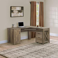 Saint Birch  59'' L-Shaped Desk with File Cabinet