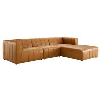 Hokku Designs Todaydecor Bartlett Vegan Leather 4-Piece Sectional Sofa
