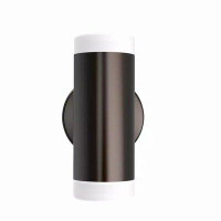 Ivy Bronx Albrecht Black Integrated LED Glass Outdoor Armed Sconce
