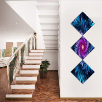East Urban Home 'Magical Glowing Fractal Flower' Graphic Art Print Multi-Piece Image on Canvas