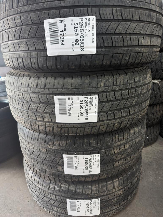 P265/65R18  265/65/18  MICHELIN PRIMACY LTX ( all season summer tires ) TAG # 17984 in Tires & Rims in Ottawa