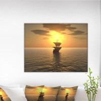 Made in Canada - East Urban Home Seascape 'Ship and Sunset' Photograph