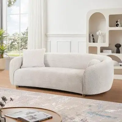 The Zarina sofa elevates any living space with its modern minimalist design and luxurious textured f...