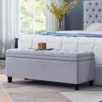 Alcott Hill Upholstered Tufted Button Storage Bench