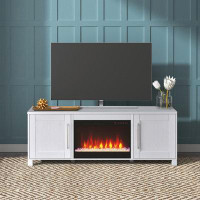 Wade Logan Balcomb TV Stand for TVs up to 78" with Electric Fireplace Included