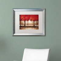 Trademark Fine Art 'Parade of Red Trees' Framed Painting Print on Canvas