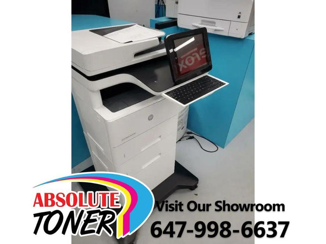 HP LaserJet Enterprise Flow MFP M527 Series Office Laser Printer Copier Scanner w/ keyboard Photocopier uses large toner in Printers, Scanners & Fax in Ontario