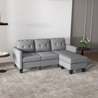 Corner Sofa Set 76.8"x55.1"x33.5" Light Grey