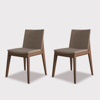 Hokku Designs 31.1" Brown Solid back side Upholstered Chair(Set of 2)