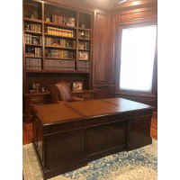 Leighton Hall Furniture Large Manufactured Wood and Solid Wood Executive Desk