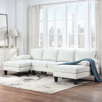 Latitude Run® 112" U-Shaped Sofa Couch with Double Chaise