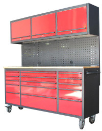 NEW RED 17 DRAWER TOOL BENCH & CABINET GA7210RT