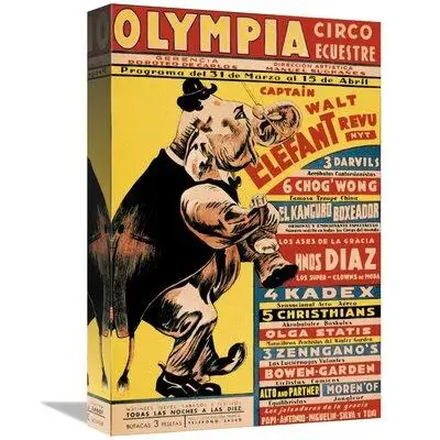 East Urban Home 'Olympia Circo Ecuestre - Olympia Circus' Vintage Advertisement on Canvas