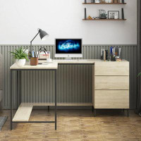 17 Stories Dwright 64'' W L-Shaped Computer Desk with and Cabinet