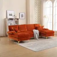 Latitude Run® Large Chenille Fabric U-Shape Sectional Sofa
