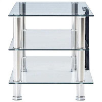 Wrought Studio TV Stand Transparent 47.2"X15.7"X15.7" Tempered Glass