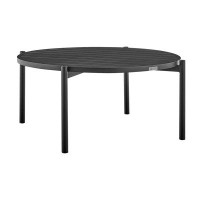 Latitude Run® Clementine Outdoor Patio Ruond Coffee Table In Black Aluminum