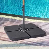 Arlmont & Co. Outdoor Umbrella Base, 176 Lbs Patio HDPE Plastic Anti-Rust Umbrella Stand Suitable Offset Cantilever Umbr